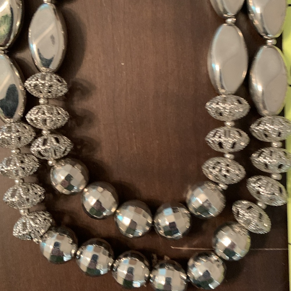 Cato Silver-Tone Multi Strand Necklace and Earring Set - Picture 3 of 7